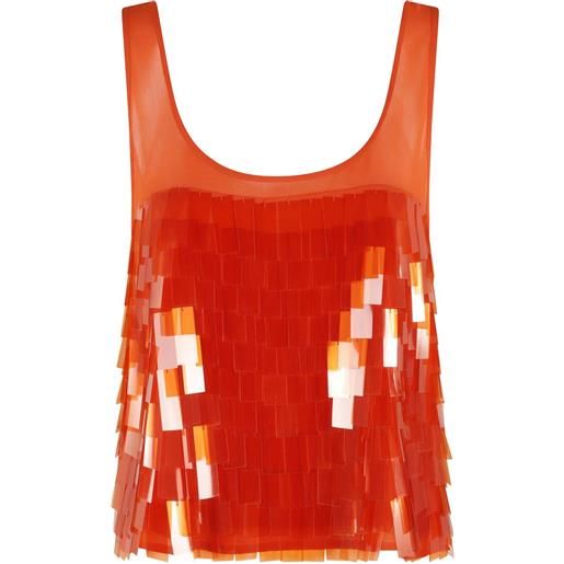 Tela top con paillettes - arancione