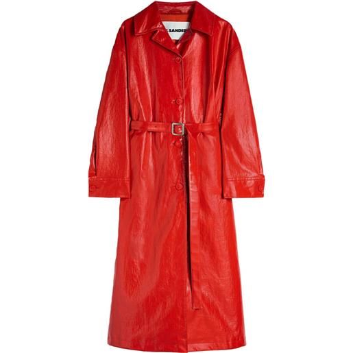 Jil Sander trench con cintura - rosso
