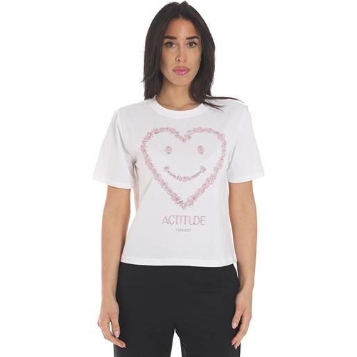 TWINSET ACTITUDE t-shirt TWINSET ACTITUDE con cuore, colore bianco