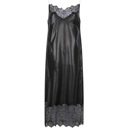 Givenchy abito midi in pelle - nero