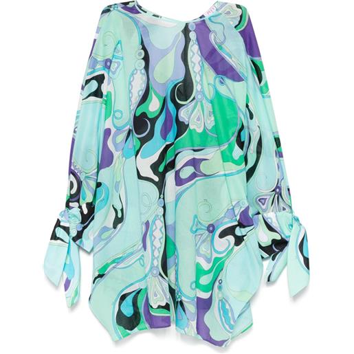 PUCCI abito corto con stampa - verde