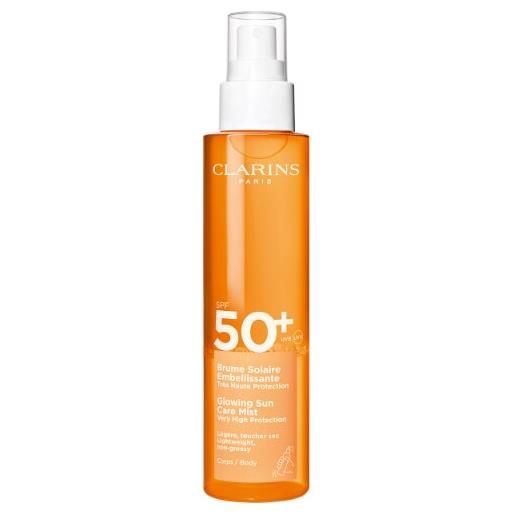 Clarins brume solaire embellisante spray solare illuminante protezione molto alta spf50+ corpo 150 ml - 150 ml