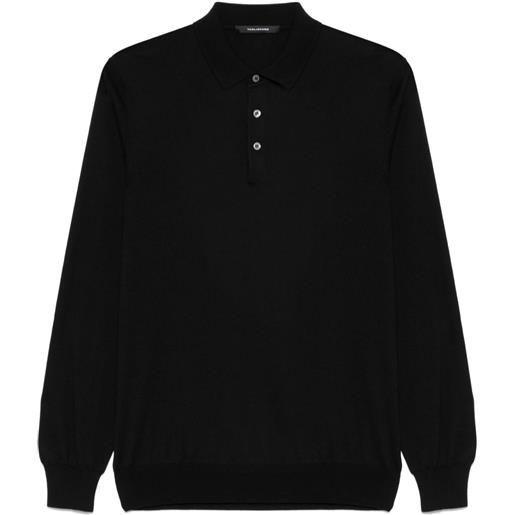 Tagliatore polo in maglia fine - nero