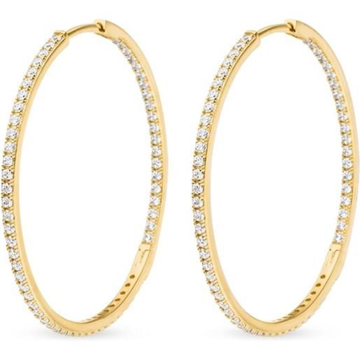 Orecchini A Cerchio 45mm In Argento Placato Oro Giallo - Foto 7