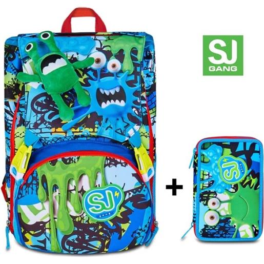 Zaino seven sj gang estensibile big fantasys boy + astuccio 3 zip seven sj gang