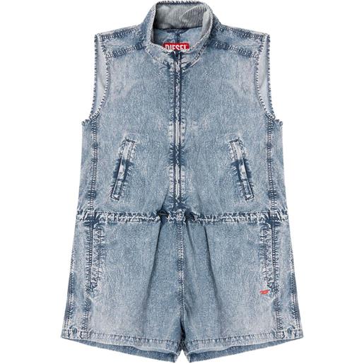 Diesel tuta intera j-annet denim smanicata - blu