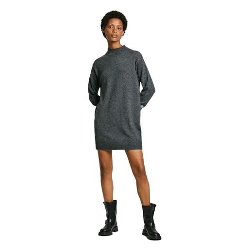 Pepe Jeans hazel dress vestito, grigio (grigio scuro marl), m donna