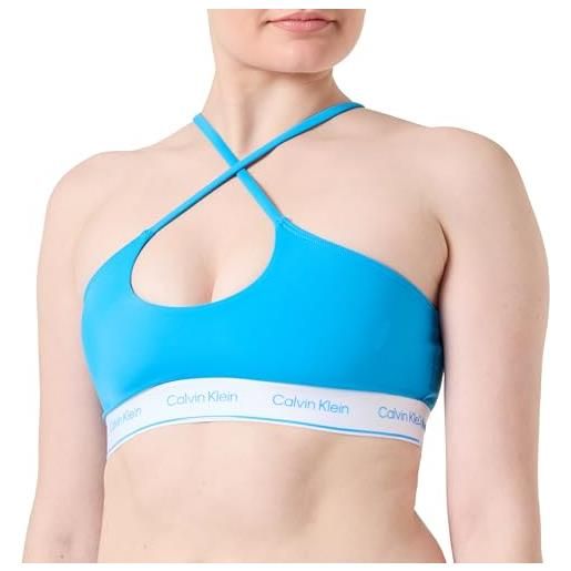 Calvin Klein top bikini donna bralette senza ferretto, blu (malibu blue), s