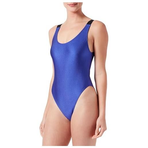Calvin Klein costume da bagno donna scoop back one piece scollatura sulla schiena, blu (midnight lagoon), l