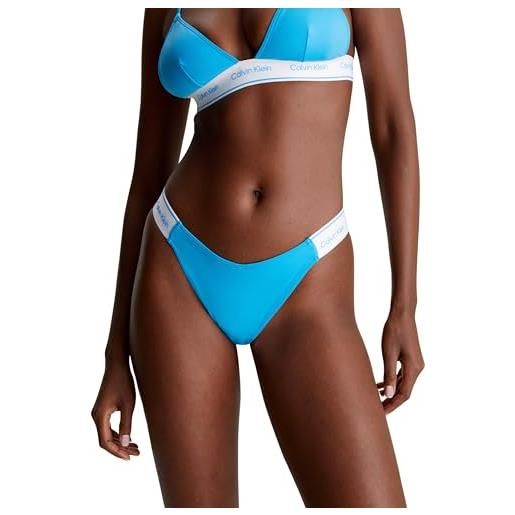 Calvin Klein slip bikini con fascia donna con logo, blu (malibu blue), l