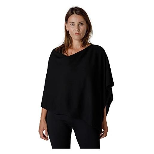 GC cashmere galvan | poncho donna| 60% cashmere 30% merino 10% seta | made in italy (bluette)