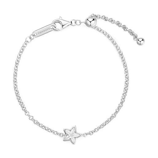 Unendlich U Bracciale Donna Con Simbolo Infinito E Stelle, In Argento Sterling 925, Regolabile 14,5+4 Cm, Gioiello Eleganza