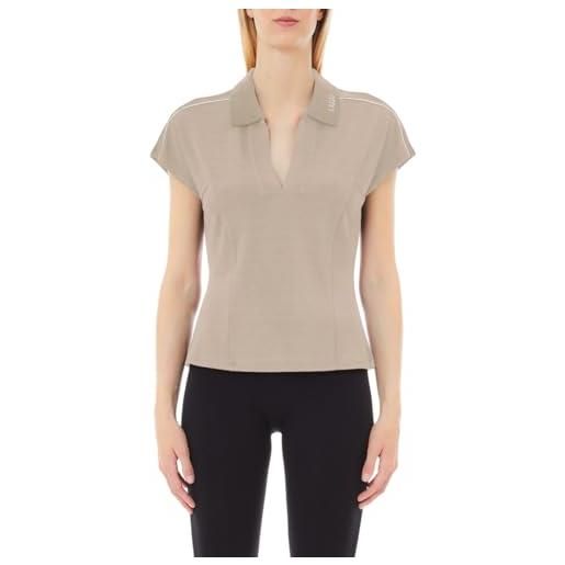 Liu Jo t-shirt in piquet colletto a polo scollo a v ta5183 (it, testo, xl, regular, regular, white milk)