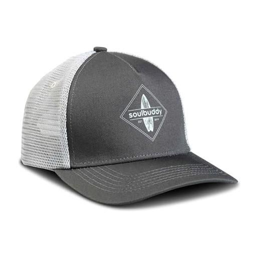 Soulbuddy cappellino trucker per bambini - cappy regolabile per ragazzi e ragazze - cappello basecap estivo - traspirante e confortevole - taglia regolabile (it, testo, l, nero)