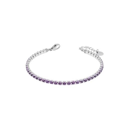 Generic bracciale tennis donna liujo lj2423 in acciaio 316l silver con zirconi lilla