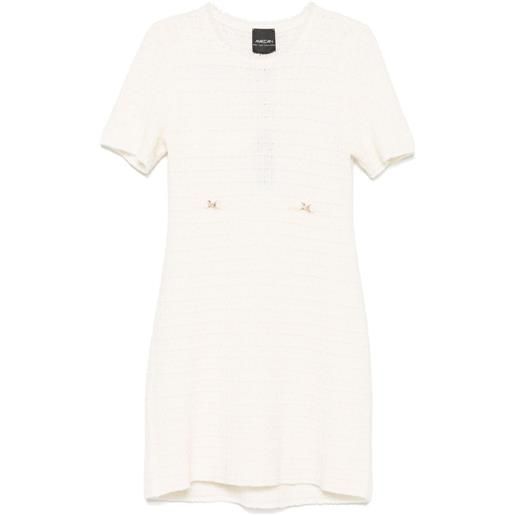 MARCCAIN abito corto con placca logo - bianco