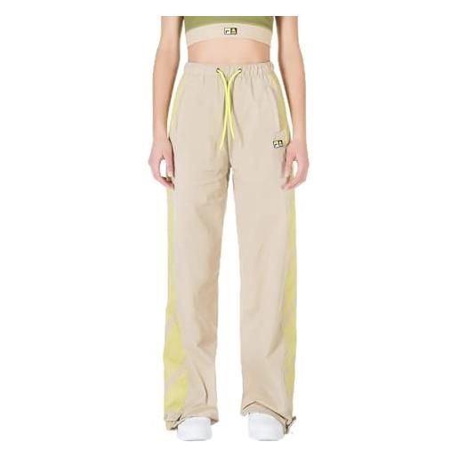 VR46 pantaloni wide leg fila riders academy, donna, dove grey, xl