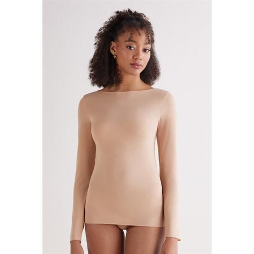 Intimissimi maglia scollo a barchetta in cotone ultralight cotton naturale