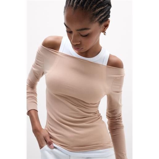 Intimissimi maglia scollo a barchetta in cotone ultralight cotton naturale