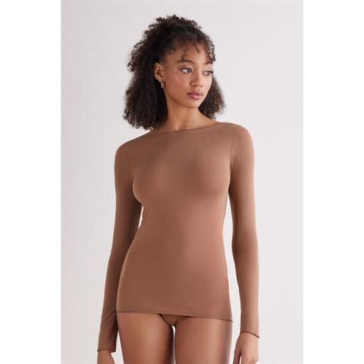 Intimissimi maglia scollo a barchetta in cotone ultralight cotton naturale