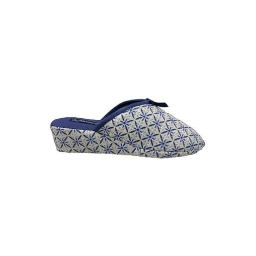 de fonseca pantofole donna estive cotone punta chiusa con zeppa motivo fiocco