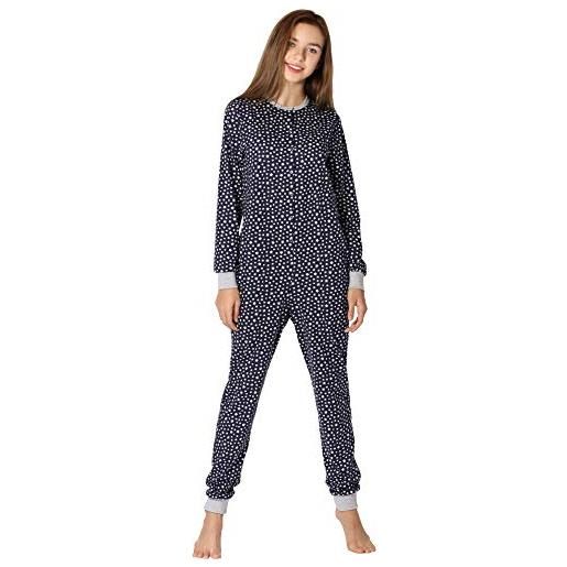 Merry Style pigiama intero bambina e ragazza ms10-335 (blu marino/stelle, 176)