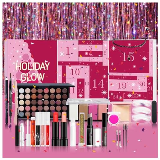 Gelb&Schwarz calendario dell'avvento di bellezza 2024 - 24 pezzi sorprendente set di trucco regalo natale per donne, ragazze e adolescenti - kit di bellezza portatile e pieghevole