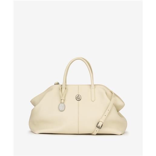 Ash borsa a mano jaqueline in pelle panna