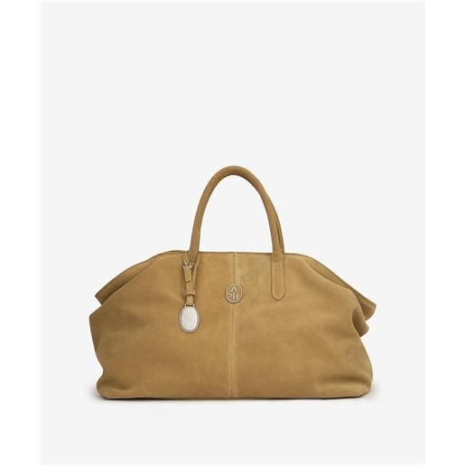Ash borsa a mano jaqueline in camoscio beige