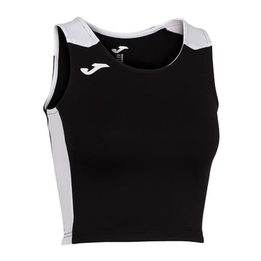 Joma débardeur court femme record ii, unisex - adulto, nero bianco, xl