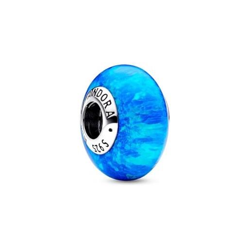 PANDORA orecchini a bottone moments con cuore in argento sterling con opale verde blu creato in laboratorio