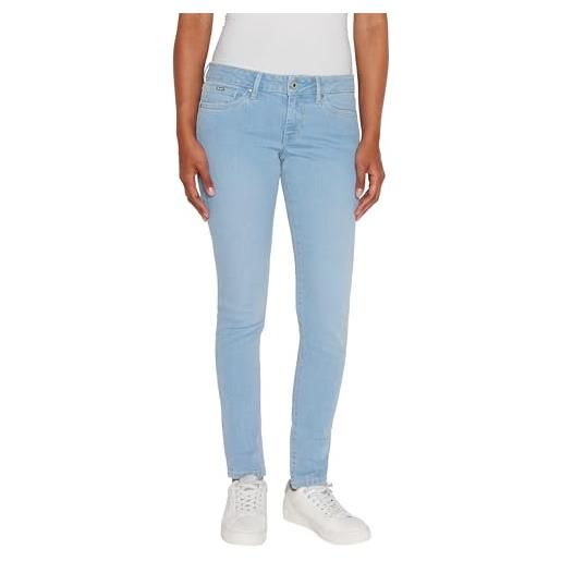 Pepe Jeans skinny jeans lw, jeans donna, blu (denim-pf2), 27w / 30l
