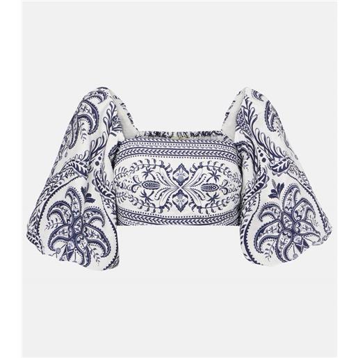 Farm Rio blusa tropical cameo in lino con stampa