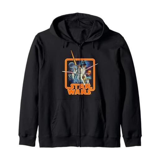 Star Wars classic a new hope movie badge felpa con cappuccio