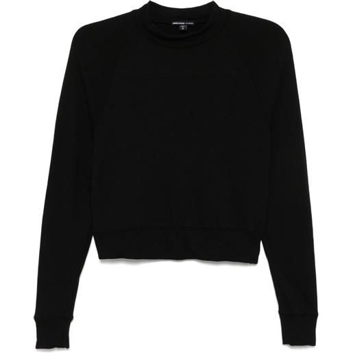 James Perse t-shirt crop in felpa leggera - nero