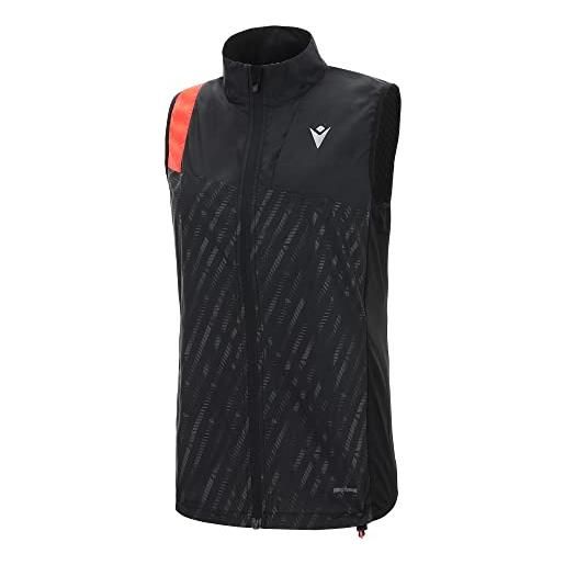 Macron run scc elsa reflex w-break gilet blk/ncor wmn, antivento donna, nero, s