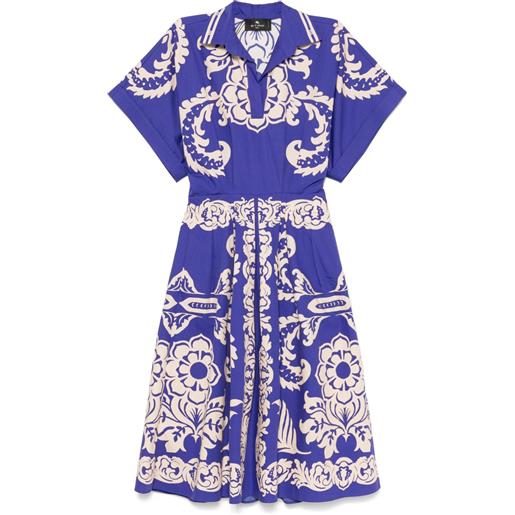 ETRO abito midi con stampa - blu