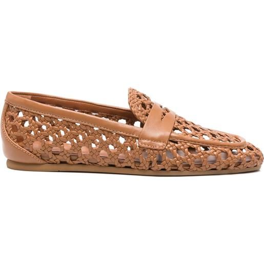 Stuart Weitzman mocassini con motivo intrecciato - marrone