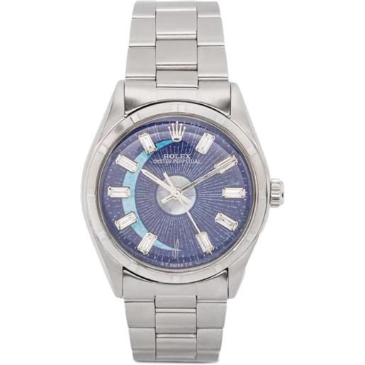 Agelocer Orologio Uomo Meccanico: Diamanti Originali Quadrante Blu, Calendario, Pelle Italiana