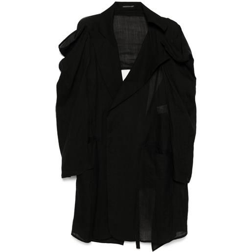 Yohji Yamamoto blazer con cintura - nero