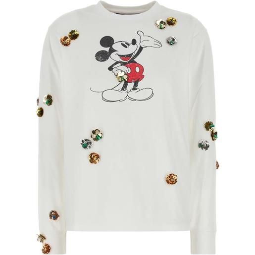 Coperni x disney top a maniche lunghe con decorazione mickey mouse - bianco