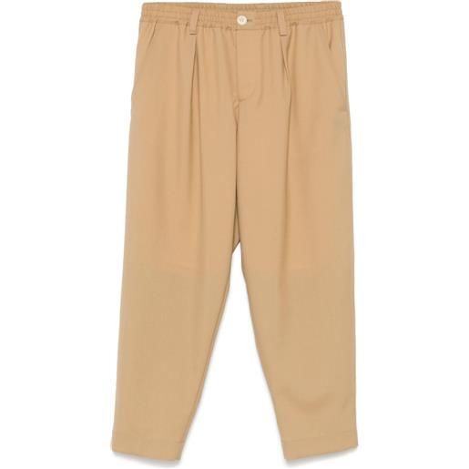 Marni pantaloni con coulisse in lana - marrone