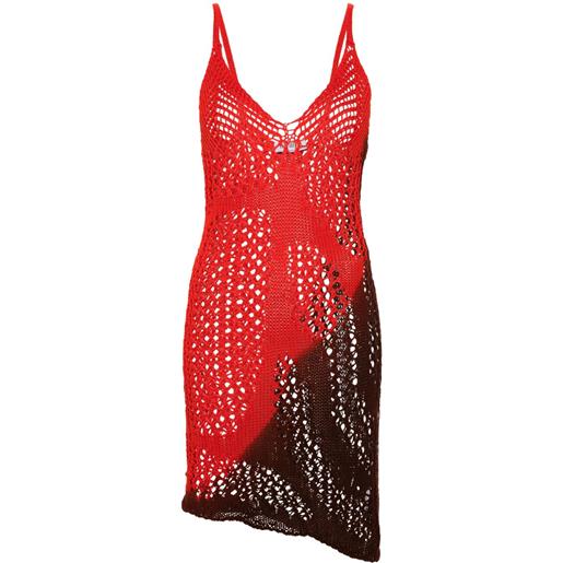 The Attico abito smanicato in maglia - rosso