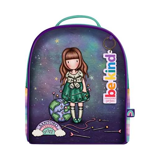 Gorjuss santoro Gorjuss - mini zaino - be kind to our planet - forniture per il ritorno a scuola, zaino per ragazze e bambini | simpatico regalo per ragazze, multi