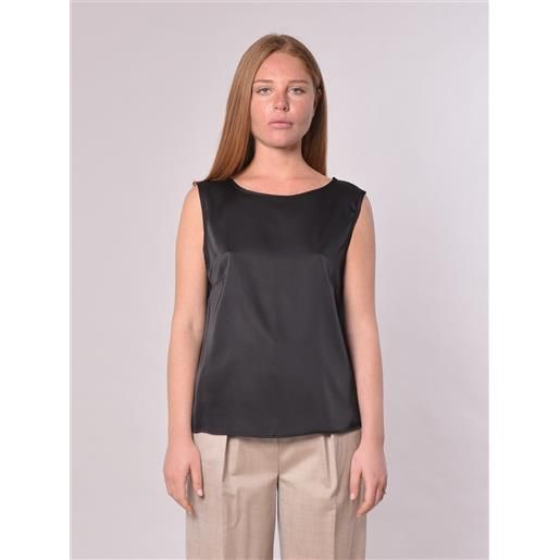 GABARDINE canotta nera in raso