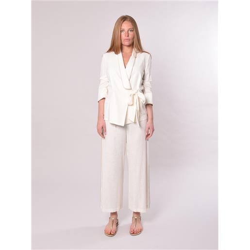 PETER HADLEY WOMAN tailleur beige in lino