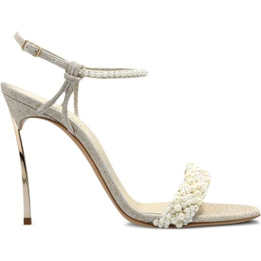 Casadei sandali pearlsway blade 100mm - toni neutri