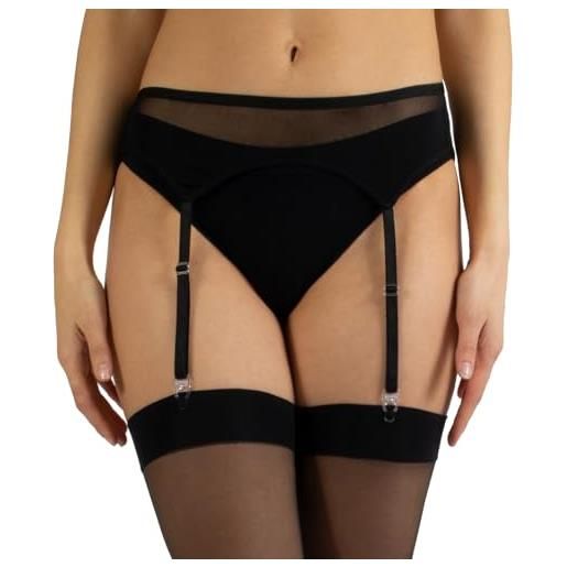 CALZITALY reggicalze donna, lingerie e intimo, giarrettiere e reggicalze, nero bianco, naturale, avorio, taglie regular e curvy, made in italy (taglia unica, naturale)