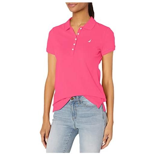 Nautica polo da donna in cotone a maniche corte con 5 bottoni, l