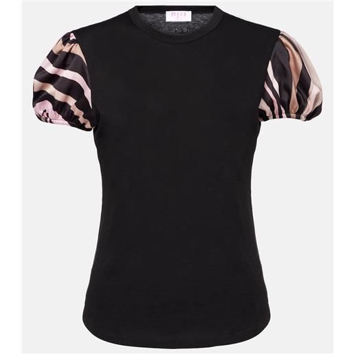 Pucci top iride in cotone con raso